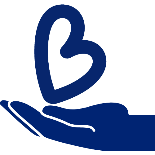 A graphic of a hand holding up a BlueCare-shaped heart A graphic of a hand holding up a BlueCare-shaped heart