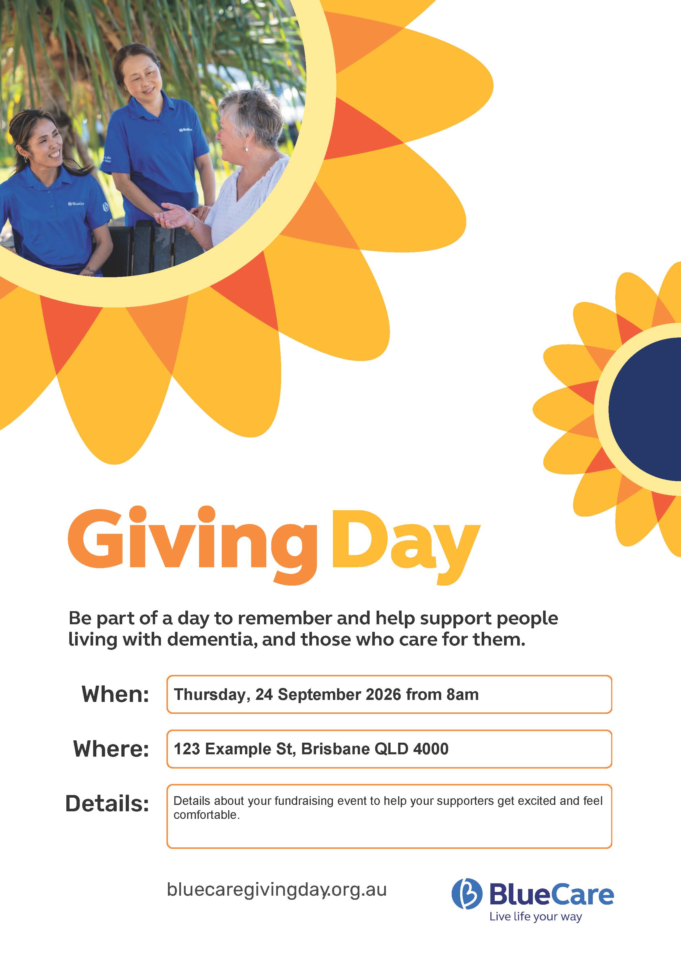 Editable Giving Day Event Poster [low colour]