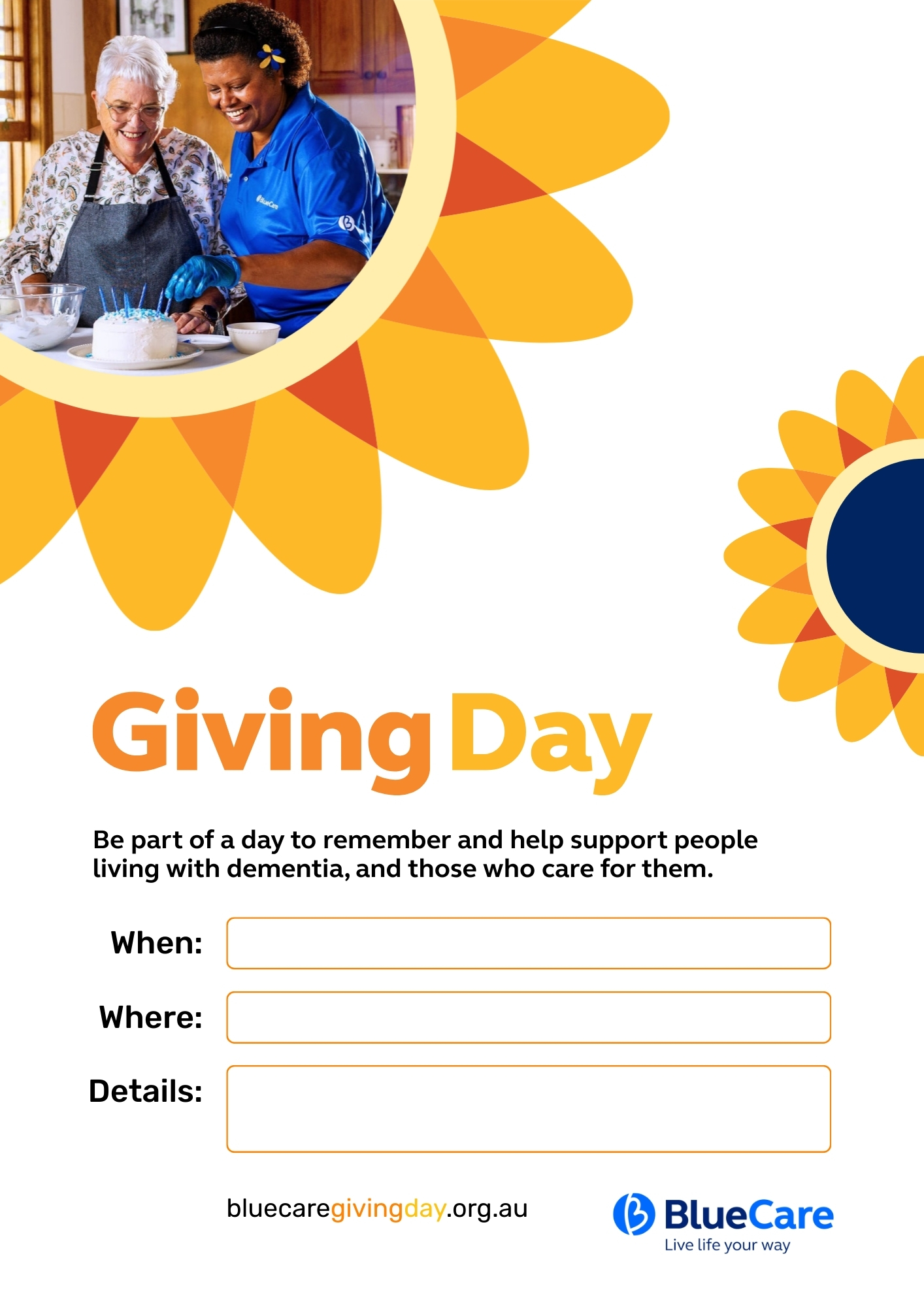 Editable Giving Day Event Poster [low colour]